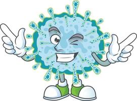 un dibujos animados personaje de coronavirus enfermedad vector