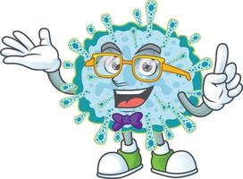 A cartoon character of coronavirus illness vector