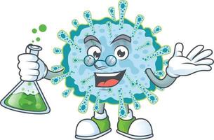 un dibujos animados personaje de coronavirus enfermedad vector