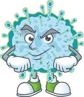 A cartoon character of coronavirus illness vector