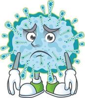 A cartoon character of coronavirus illness vector