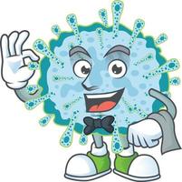 A cartoon character of coronavirus illness vector