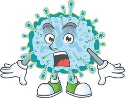 A cartoon character of coronavirus illness vector