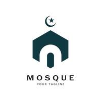 Islamic mosque logo vector icon template