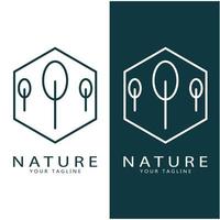 naturaleza vector logo. con árboles, ríos, mares, montañas, negocio emblemas, viaje insignias, ,ecológico salud