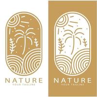 naturaleza vector logo. con árboles, ríos, mares, montañas, negocio emblemas, viaje insignias, ,ecológico salud