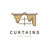 curtain logo illustration template,for Theater, home,hotel and apartment,furniture,badge,curtain business,vector vector