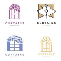 curtain logo illustration template,for Theater, home,hotel and apartment,furniture,badge,curtain business,vector vector