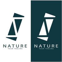 naturaleza vector logo. con árboles, ríos, mares, montañas, negocio emblemas, viaje insignias, ,ecológico salud