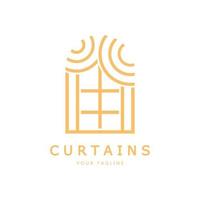 curtain logo illustration template,for Theater, home,hotel and apartment,furniture,badge,curtain business,vector vector