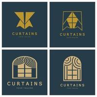 curtain logo illustration template,for Theater, home,hotel and apartment,furniture,badge,curtain business,vector vector