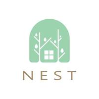 pájaro nido logo icono ilustración diseño plantilla, para pájaro granja, pájaro negocio, pájaro casa, pájaro conservación con moderno minimalista vector concepto