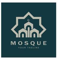 Islamic mosque logo vector icon template