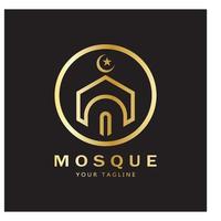 islámico mezquita logo vector icono modelo