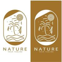 naturaleza vector logo. con árboles, ríos, mares, montañas, negocio emblemas, viaje insignias, ,ecológico salud