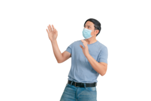 Asian man wearing a mass gesture png