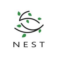 pájaro nido logo icono ilustración diseño plantilla, para pájaro granja, pájaro negocio, pájaro casa, pájaro conservación con moderno minimalista vector concepto