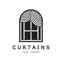 curtain logo illustration template,for Theater, home,hotel and apartment,furniture,badge,curtain business,vector vector