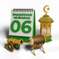 3d Ramadhan mubarak kalender png