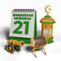 3d ramadhan Mubarak calendario png