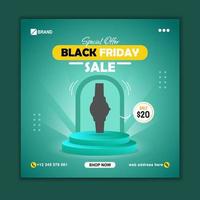 Black Friday Sale Social Media Post Template vector