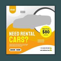 Car Rental Instagram Post Banner Template vector