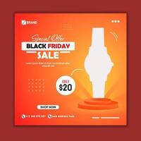 Black Friday Sale Social Media Post Template vector