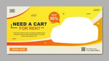 Car Rental Promotion Banner Template vector