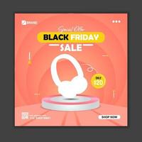 Black Friday Sale Social Media Post Template vector