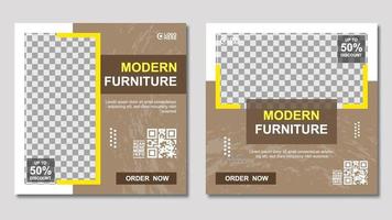 Furniture Design Social Meda Post Collection Template vector