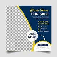 Real Estate House Instagram Post Square Banner Template vector