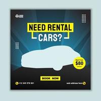 Car Rental Social Media Promotion Square Banner Template vector