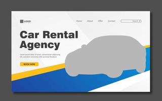 Car Rental Agency Landing Page Template vector