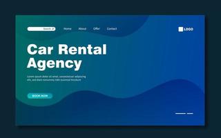 Car Rental Agency Landing Page Template vector