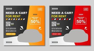 Car Rental Social Media Promotion Square Banner Template vector