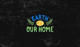 hand drawn lettering earth day vector illustraion flat design