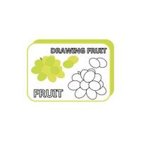 coloring book for kids with grapes icon vector