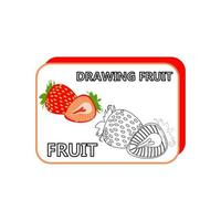 Coloring pages strawberry for kids education, editable size and color eps file vector
