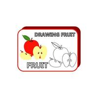 garabatear manzana icono aislado en blanco Fruta contorno niños mano dibujar manzana ilustración vector