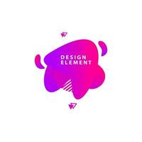 Abstract liquid shape. Fluid design. Isolated gradient waves with geometric lines, dots. Vector illustration.