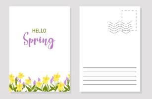 The layout of the spring postcard. Template. vector