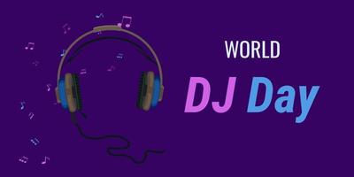 World DJ Day. Banner template. Vector illustration