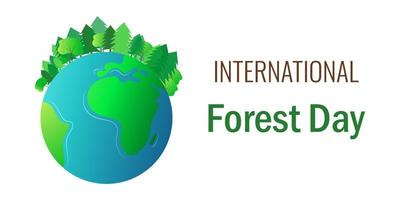 International Forest Day. March 21. Banner. Vector
