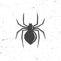 Spider silhouette in retro style. vector