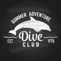 Dive club Summer adventure. vector