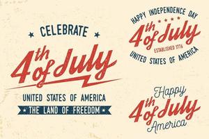 4th of july design in retro style. vector