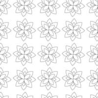 Pattern on the theme of plants in a line. Square template with flowers, ornament in black and white colors. vector