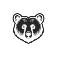 un Exquisito negro y blanco oso vector logo.