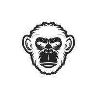 Monochrome monkey logo perfect for branding, a stylish design in black and white. vector