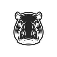 A black and white hippo logo to give your brand elegance. vector
